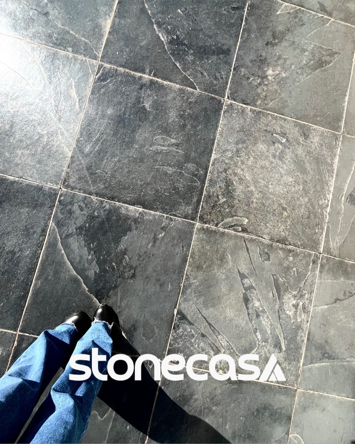ardósia preta escovada stone casa placa natural para revestimento arquitetônico placa de ardósia preta escovada stone casa aplicada em piso arquitetônico